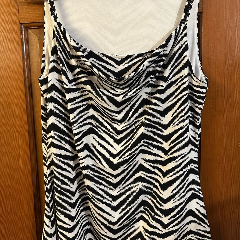 White House Black Market Zebra Pattern Tank Top